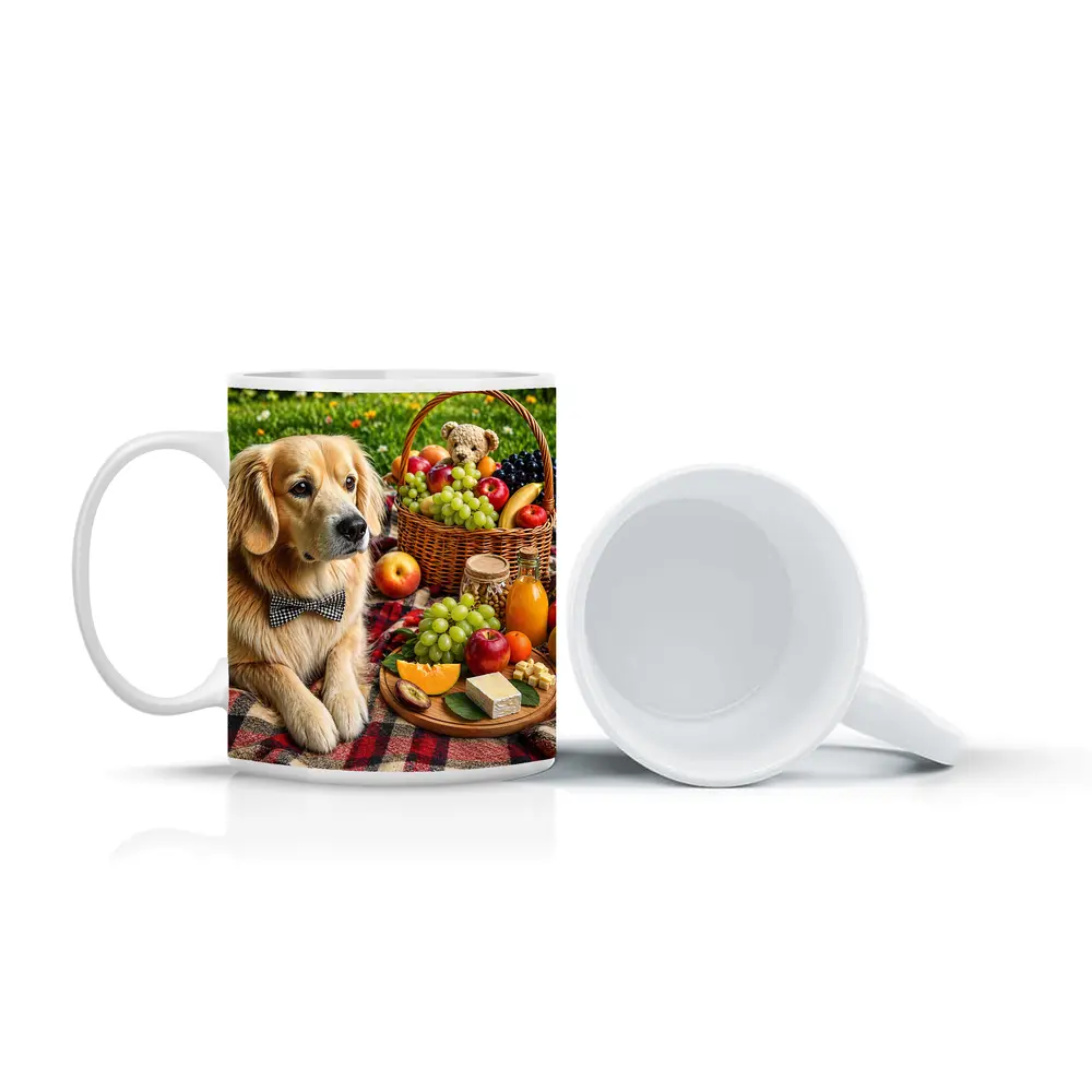 Golden Retriever Picnic Blanket Fruits Basket Summer – Mugs