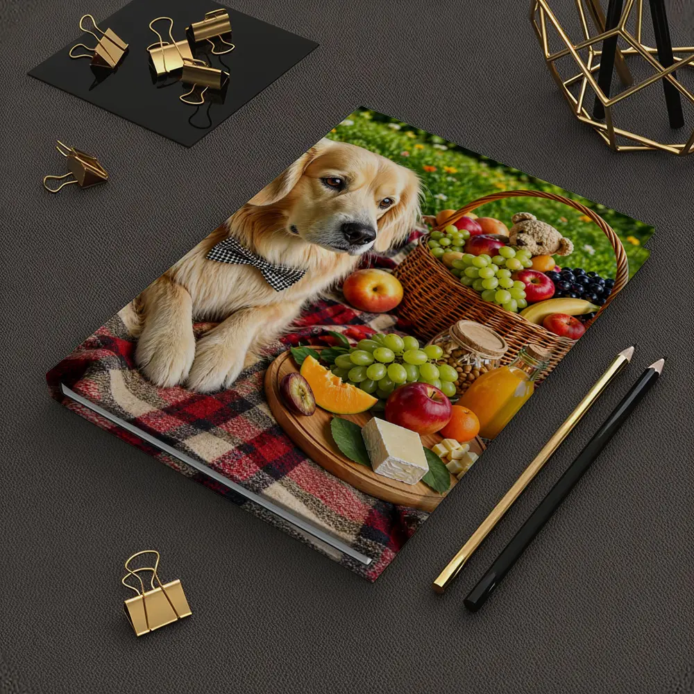 Golden Retriever Picnic Blanket Fruits Basket Summer – Notebooks