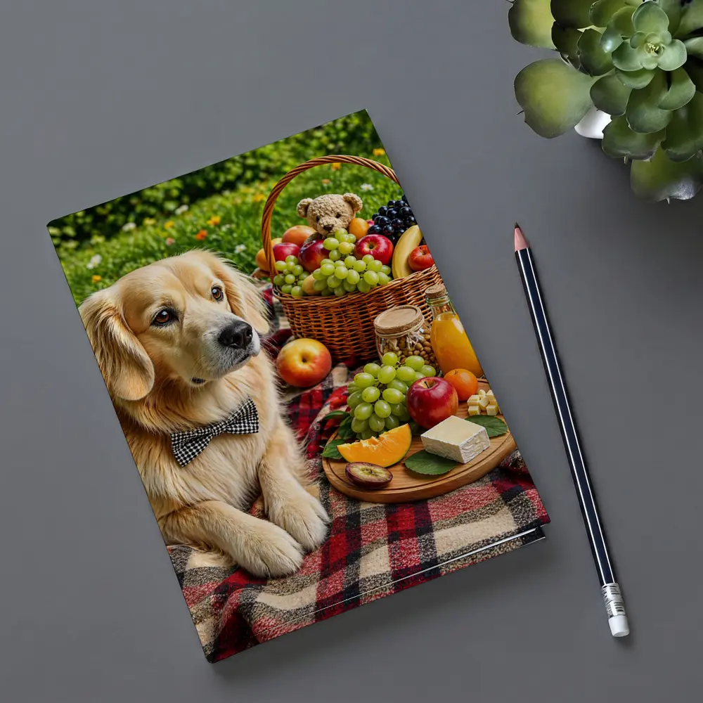 Golden Retriever Picnic Blanket Fruits Basket Summer – Notebooks