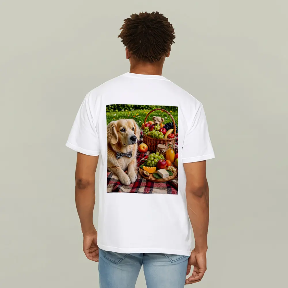Golden Retriever Picnic Blanket Fruits Basket Summer – T-Shirts