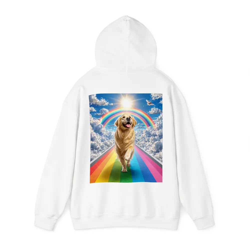 Golden Retriever Running Rainbow Bridge Sunny Sky – Hoodies