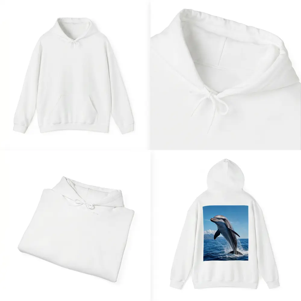 Dolphin Leaping Out of Blue Ocean – Hoodies
