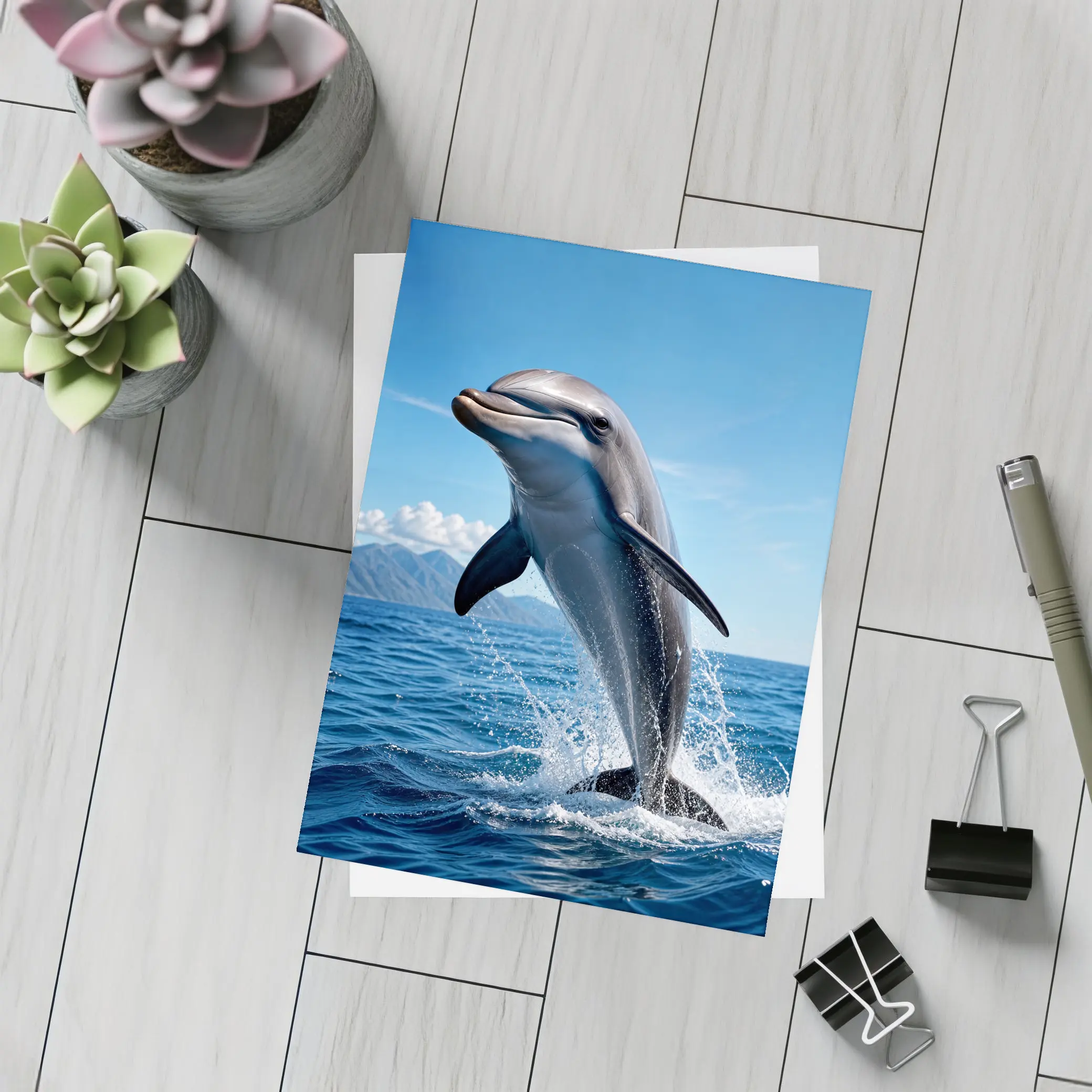Dolphin Leaping Out of Blue Ocean – Postcards