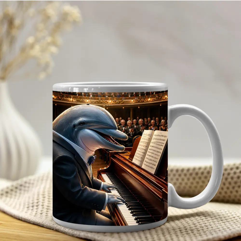 Dolphin Pianist Performing Grand Concert Hall – Mugs
