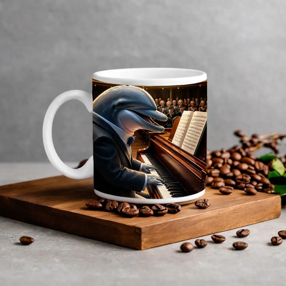 Dolphin Pianist Performing Grand Concert Hall – Mugs