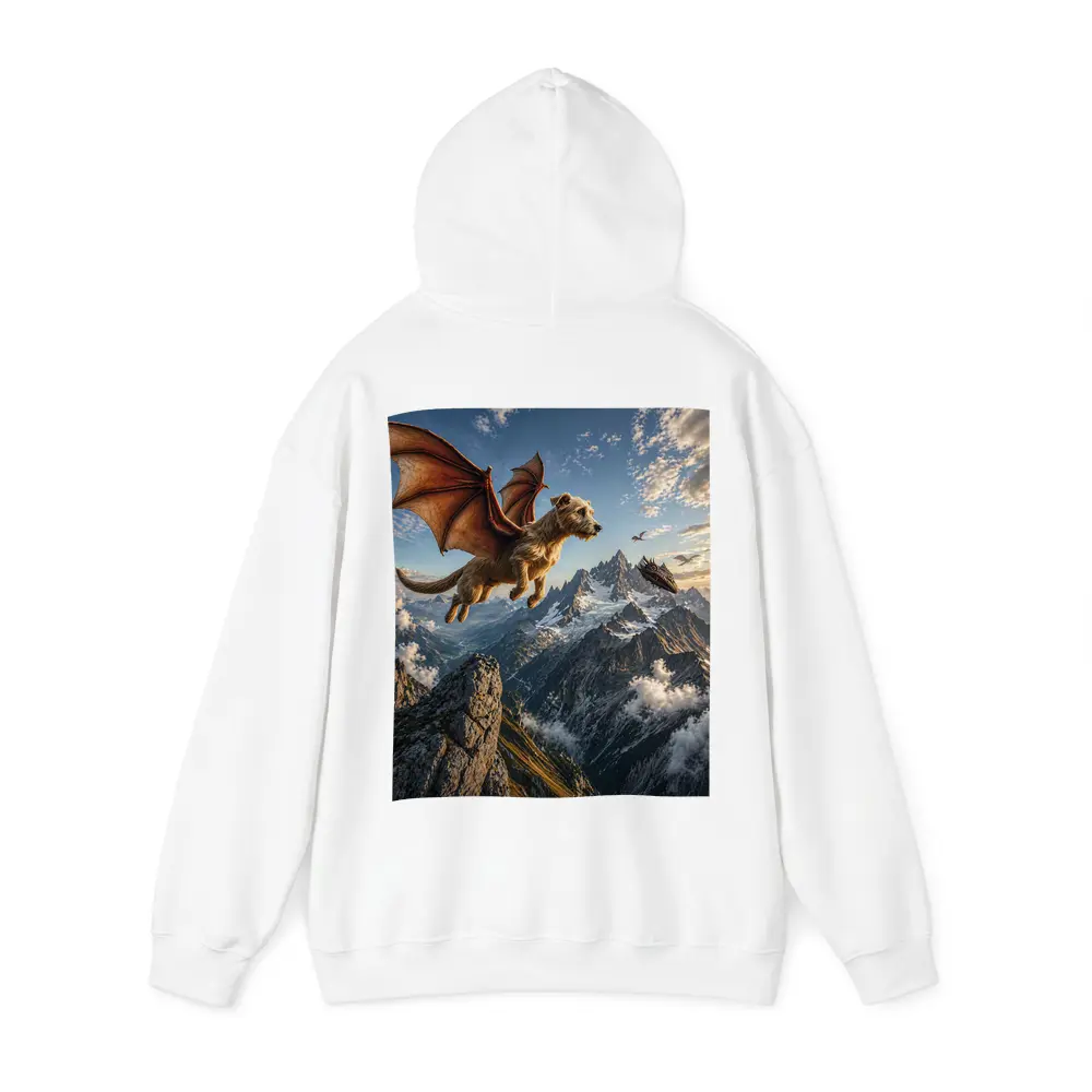 Flying Dragon Dog Over Mountain Peaks – Hoodies
