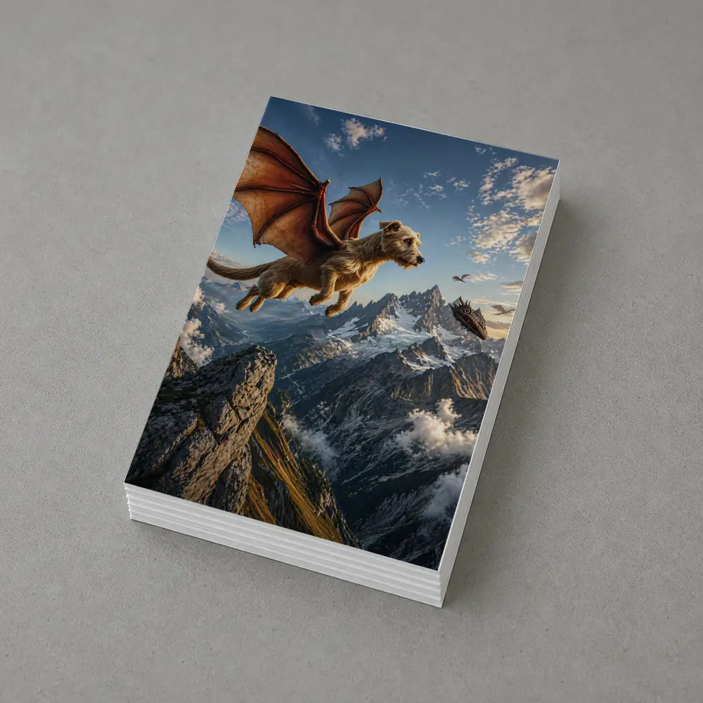 Flying Dragon Dog Over Mountain Peaks – Postcards
