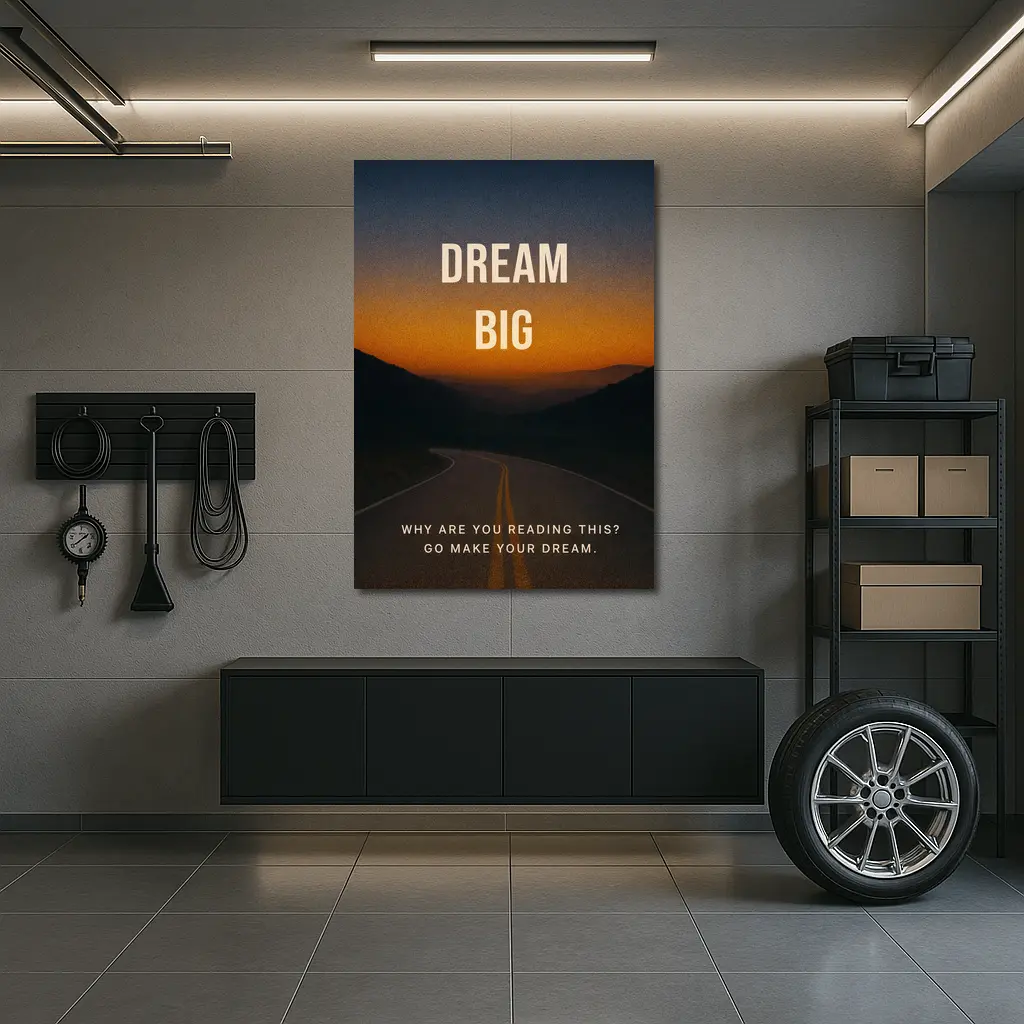 Dream Big Motivational Quote Sunset Road – Wall Art