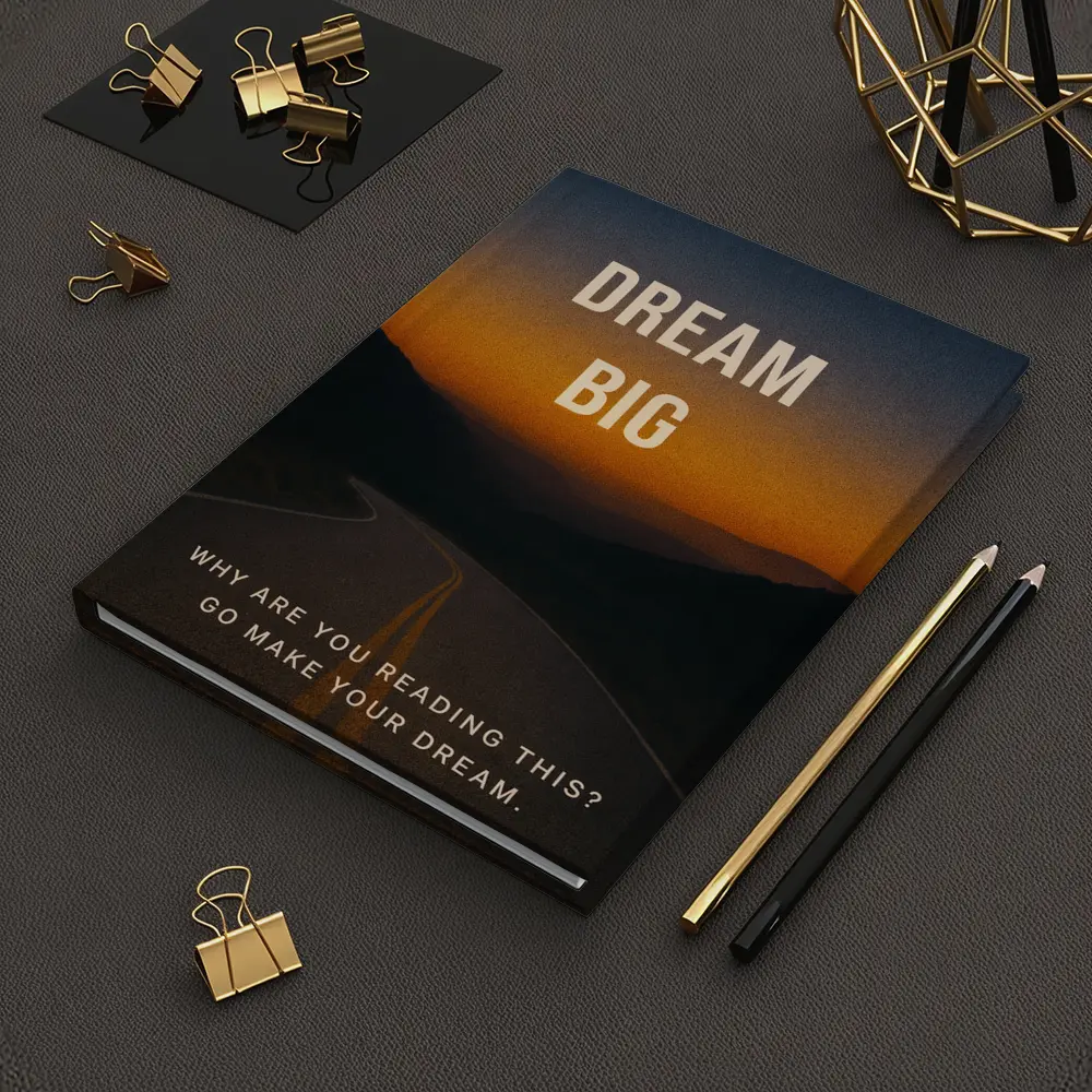 Dream Big Motivational Quote Sunset Road – Notebooks