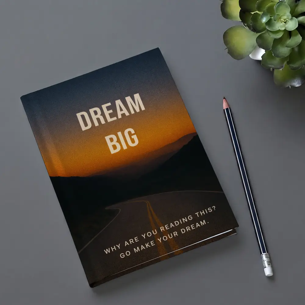 Dream Big Motivational Quote Sunset Road – Notebooks