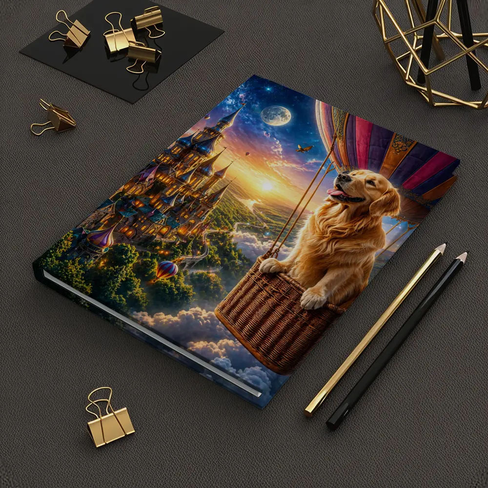 Golden Retriever Hot Air Balloon Fantasy Castle – Notebooks