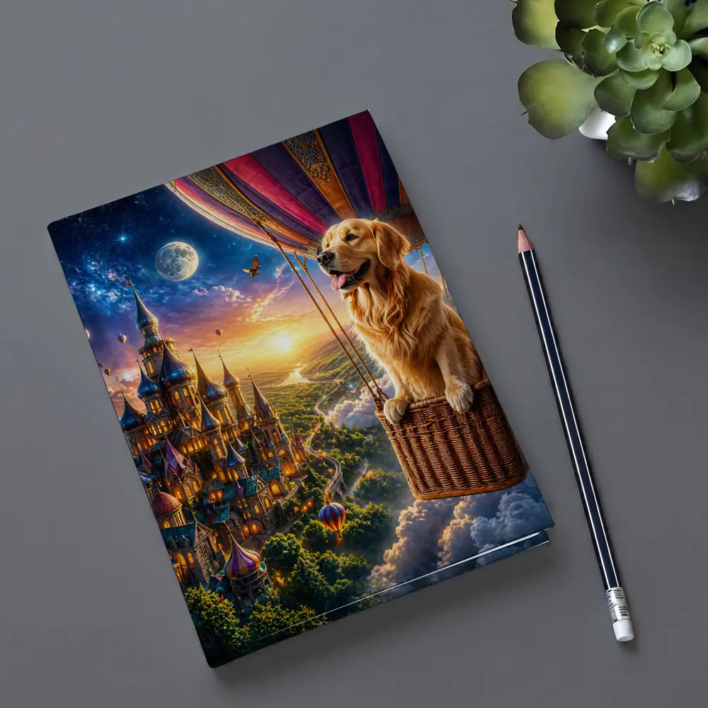 Golden Retriever Hot Air Balloon Fantasy Castle – Notebooks