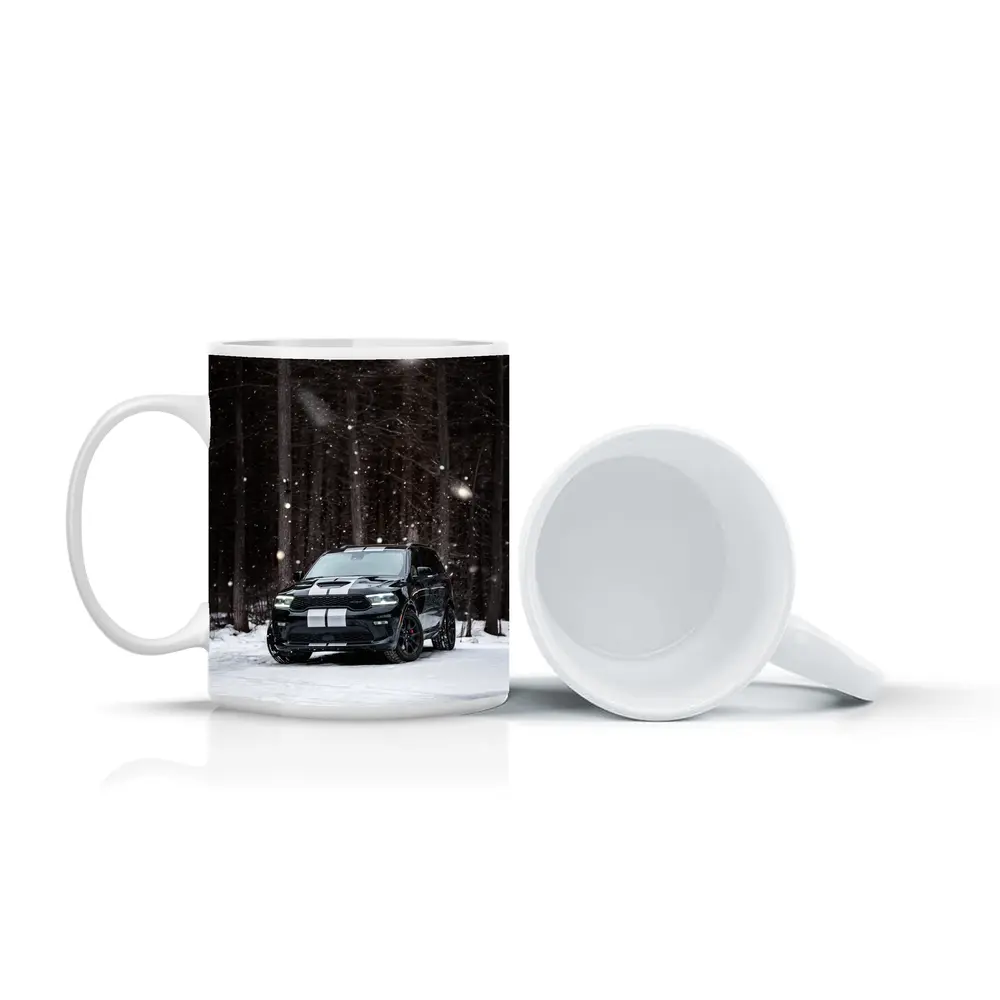 Dodge Durango Black SUV Snowy Forest – Mugs
