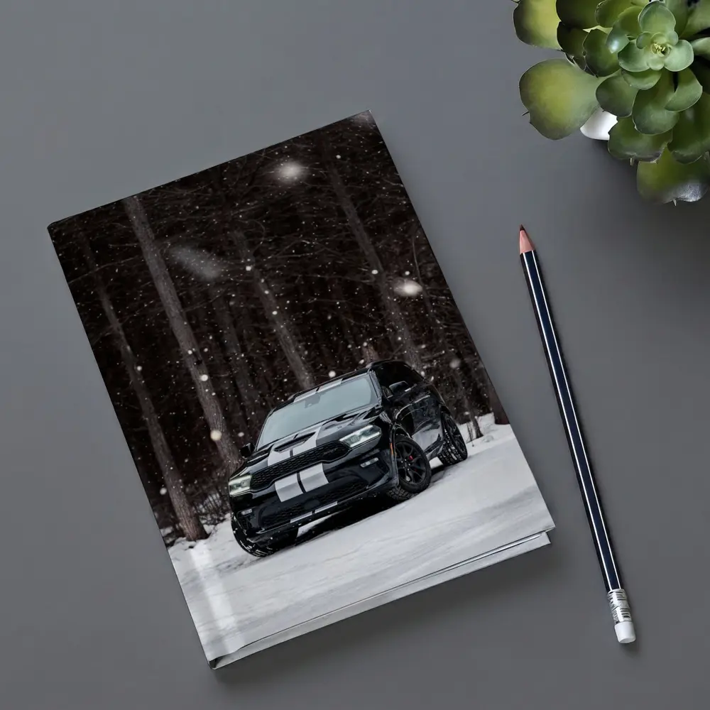 Dodge Durango Black SUV Snowy Forest – Notebooks