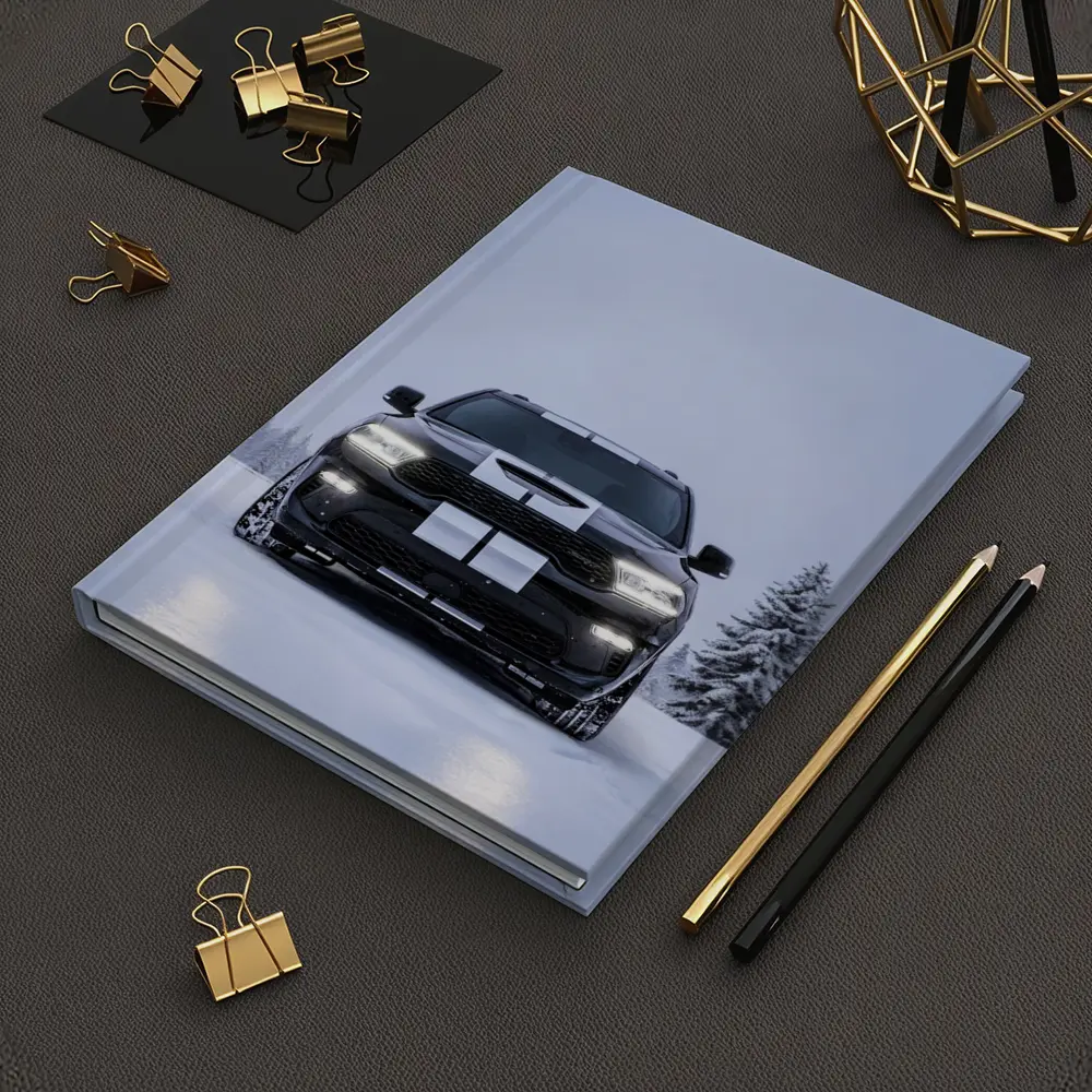 Dodge Durango Black SUV Snowy Winter Scene – Notebooks