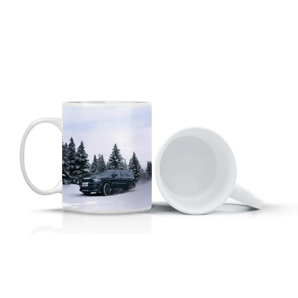 Dodge Durango Black SUV Snowy Forest – Mugs