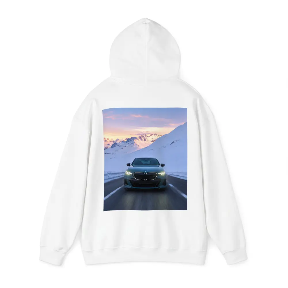 BMW i5 M60 Driving Snowy Mountain Road – Hoodies