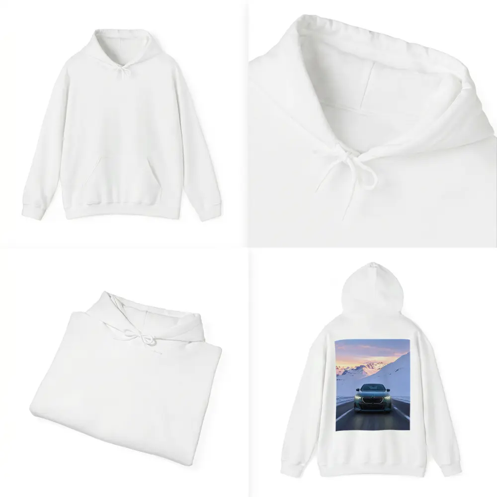 BMW i5 M60 Driving Snowy Mountain Road – Hoodies