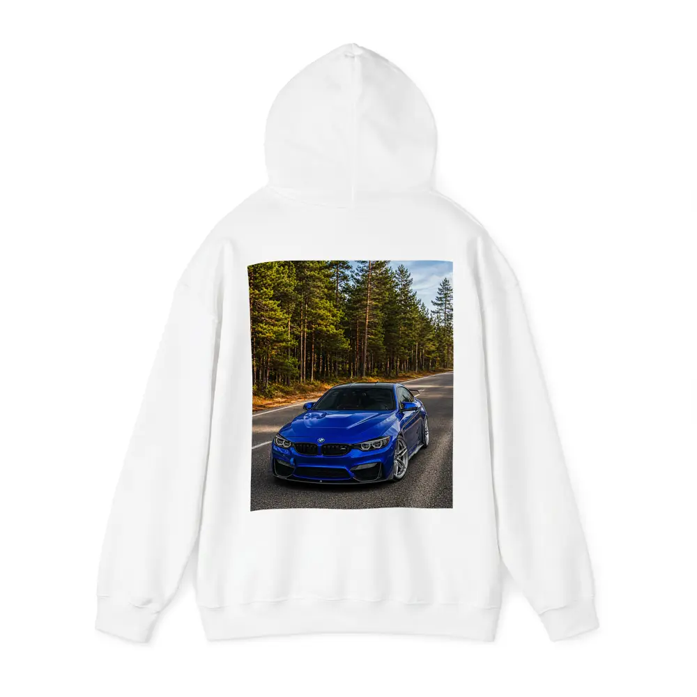 BMW M4 Blue Coupe Forest Road – Hoodies