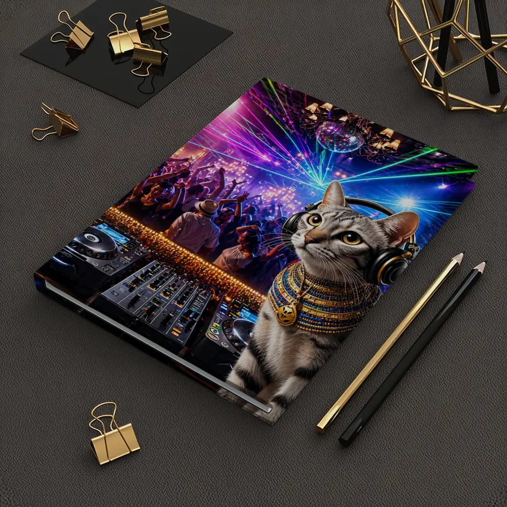 Egyptian Mau DJ Cat Nightclub Party – Notebooks