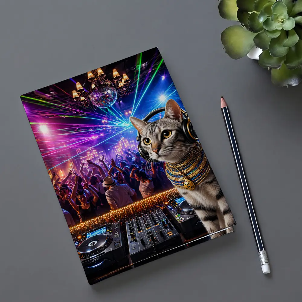 Egyptian Mau DJ Cat Nightclub Party – Notebooks