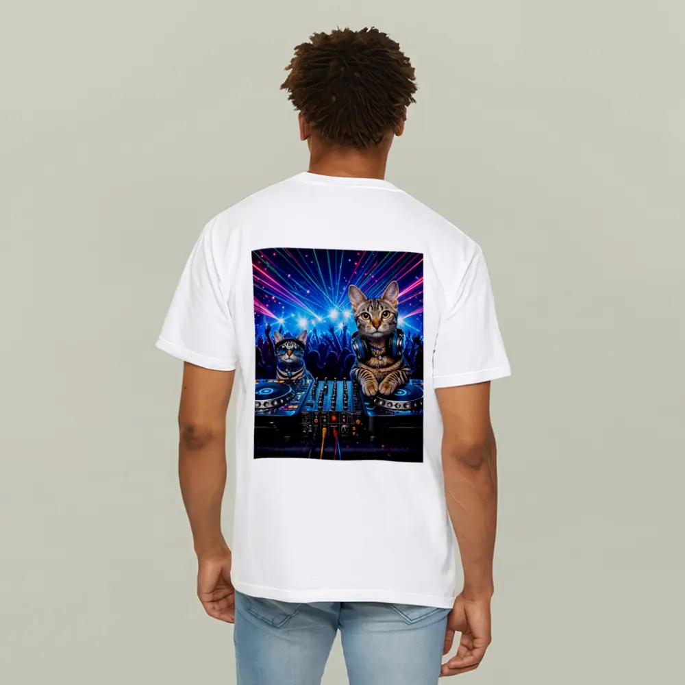 Egyptian Mau Cats DJing Neon Club Night – T-Shirts