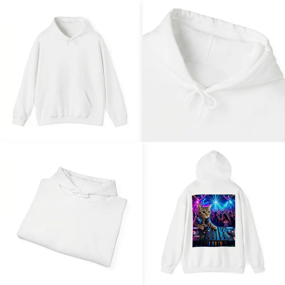 Egyptian Mau DJ Cat Neon Club Party – Hoodies
