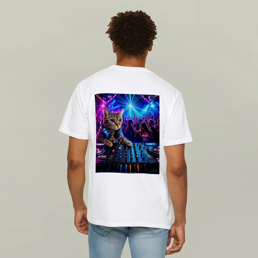 Egyptian Mau DJ Cat Neon Club Party – T-Shirts