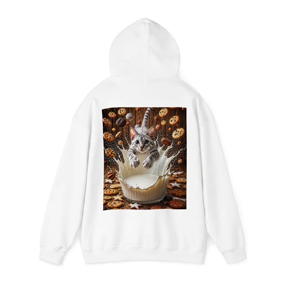 Egyptian Mau Cat Diving Into Milk Cookies – Hoodies