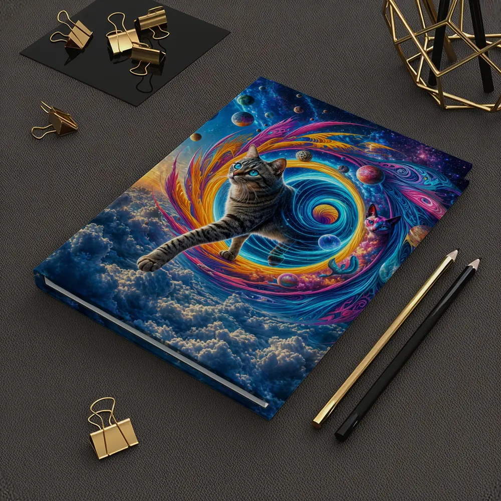 Egyptian Mau Cat Cosmic Space Swirl Art – Notebooks