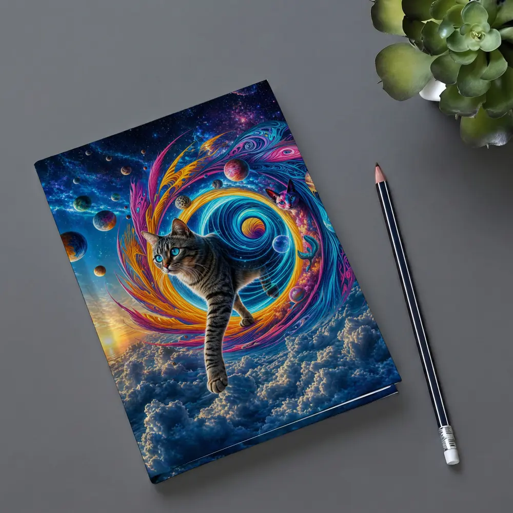 Egyptian Mau Cat Cosmic Space Swirl Art – Notebooks