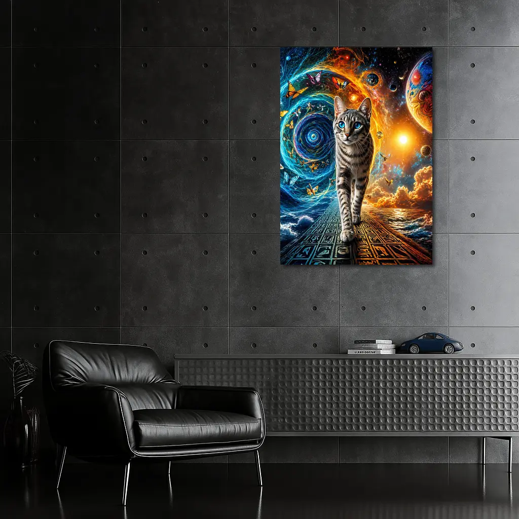 Egyptian Mau Cat Cosmic Space Fantasy Art – Wall Art
