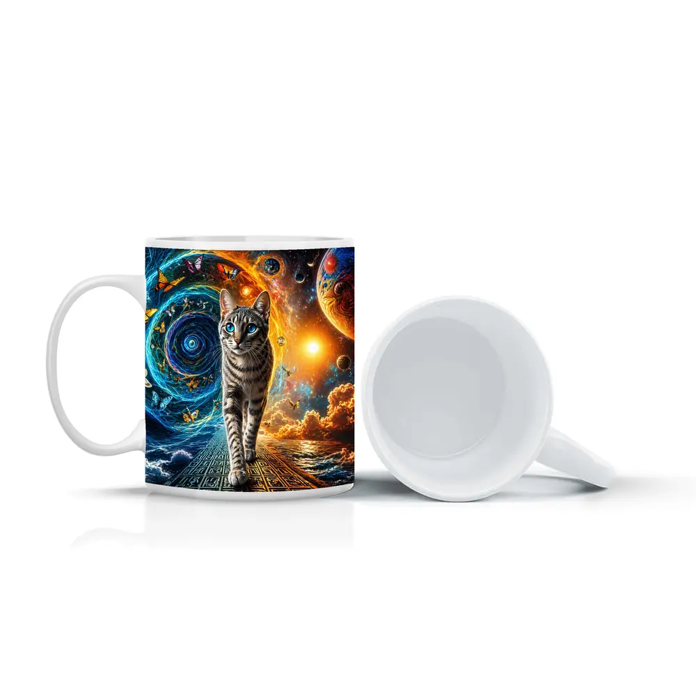 Egyptian Mau Cat Cosmic Space Fantasy Art – Mugs