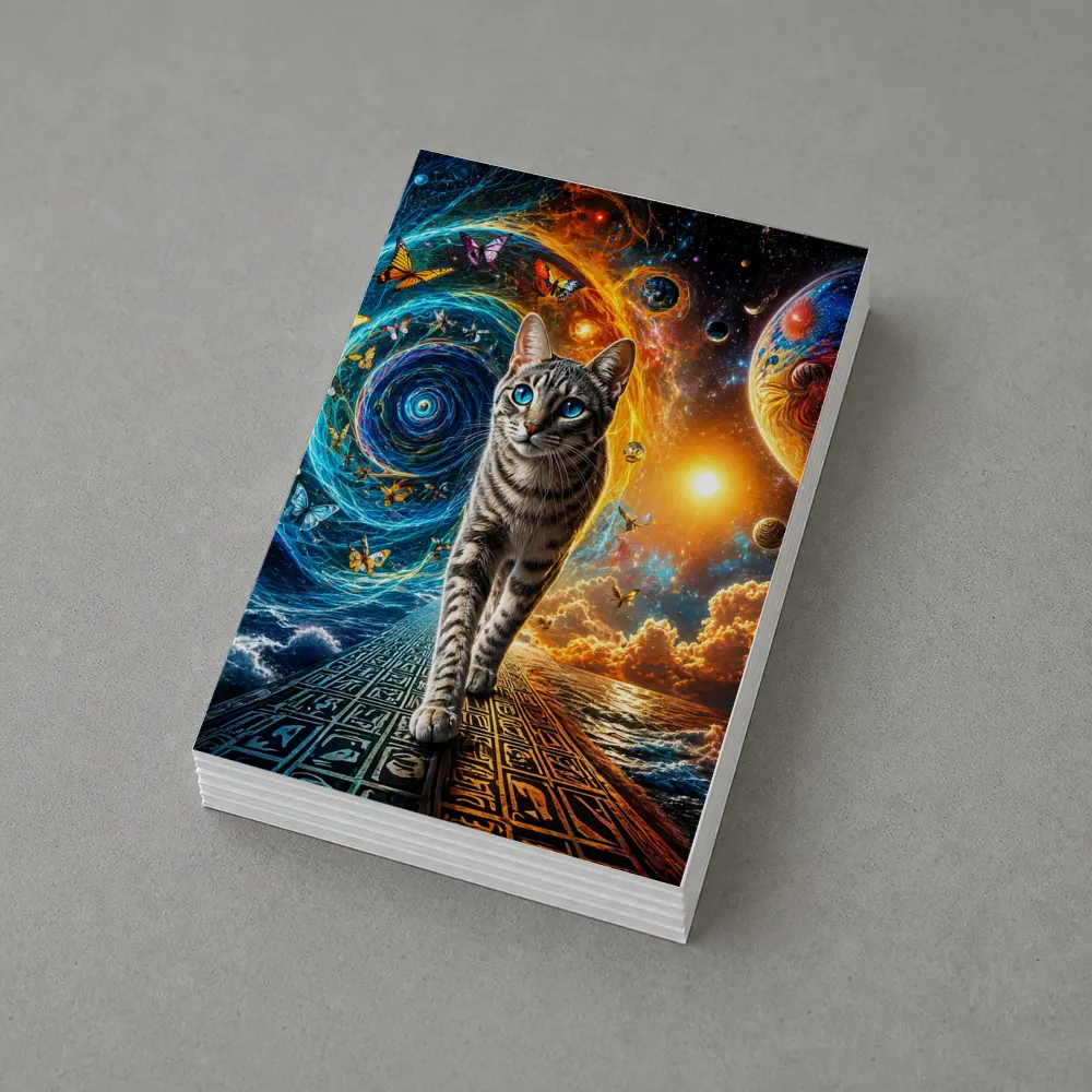 Egyptian Mau Cat Cosmic Space Fantasy Art – Postcards