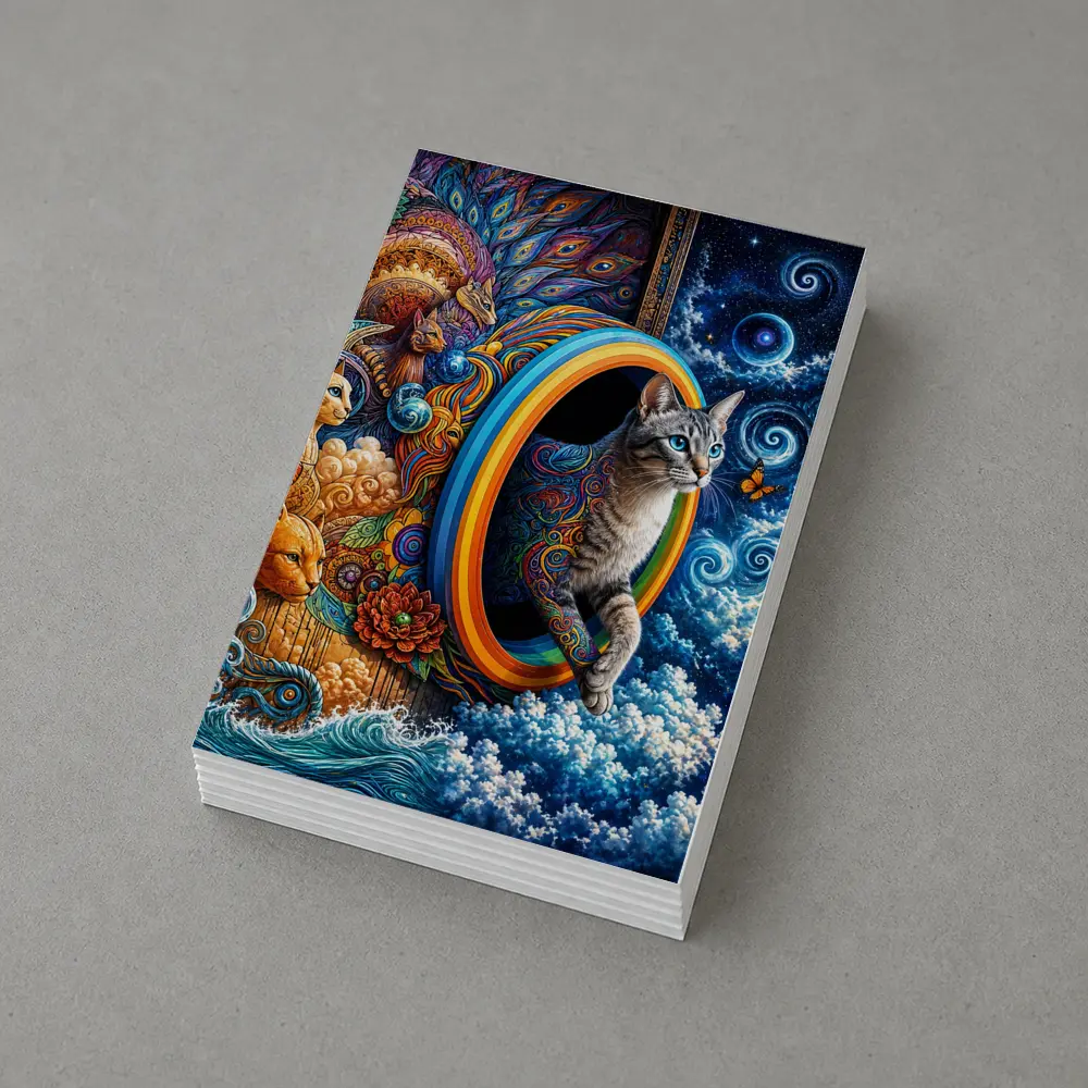 Egyptian Mau Cat Psychedelic Cosmic Portal Art – Postcards