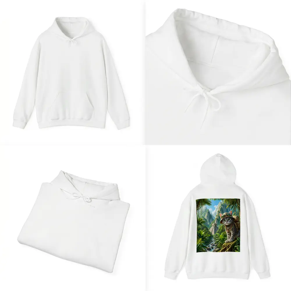 Explorer Cat Jungle Ancient Temple Adventure – Hoodies