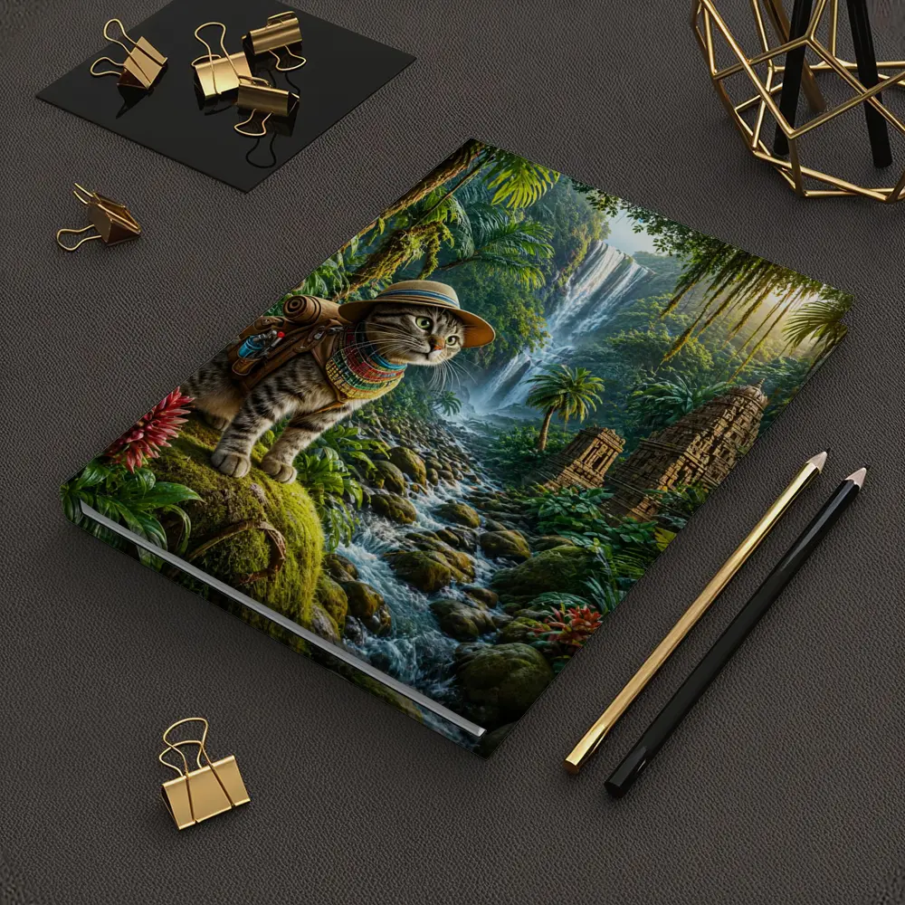 Egyptian Mau Explorer Cat Jungle Waterfall – Notebooks