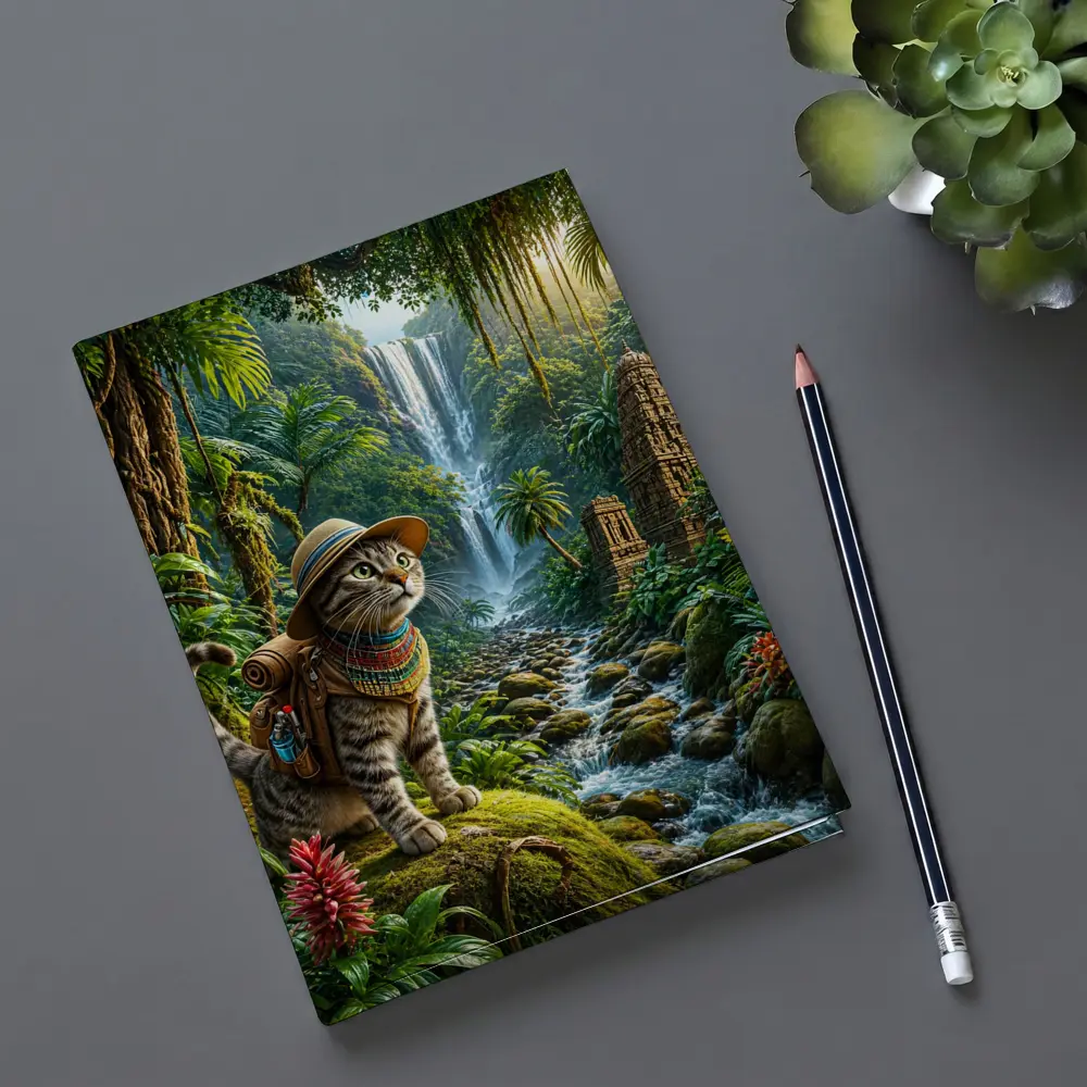 Egyptian Mau Explorer Cat Jungle Waterfall – Notebooks