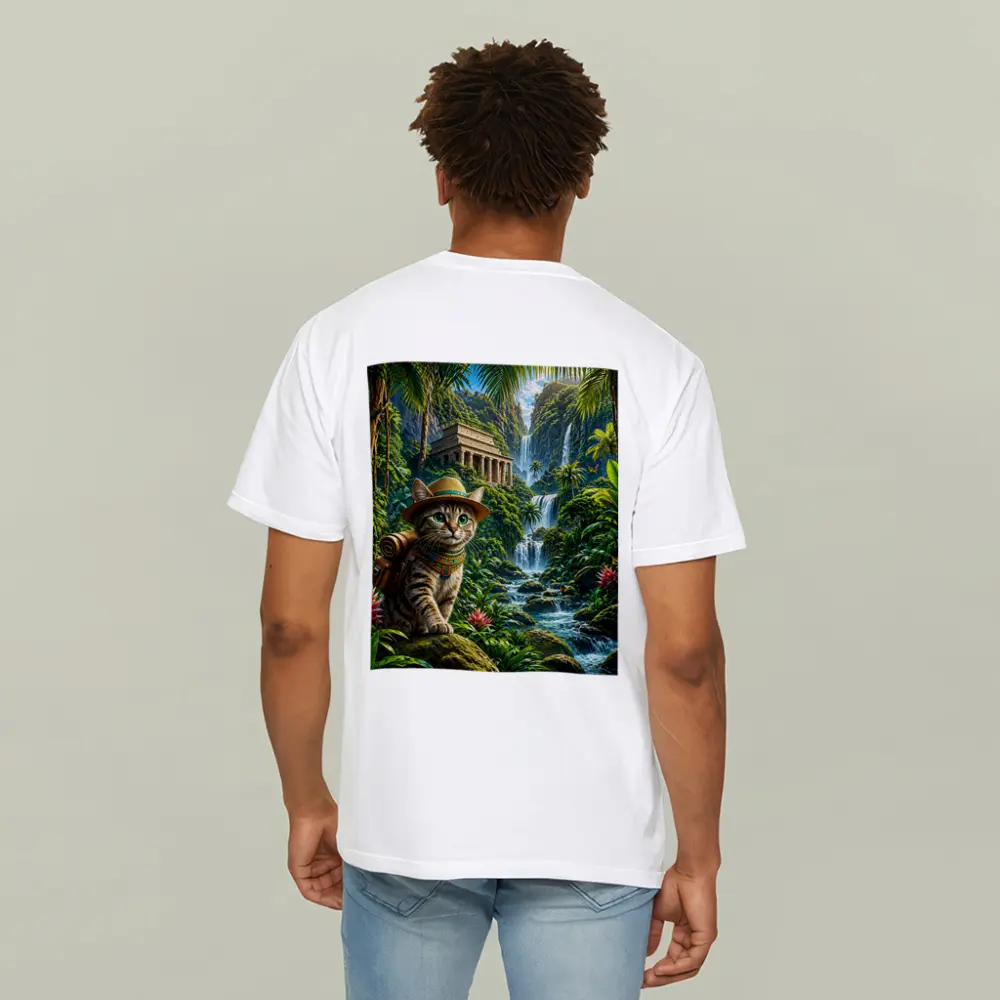 Egyptian Mau Explorer Cat Jungle Waterfall Temple – T-Shirts