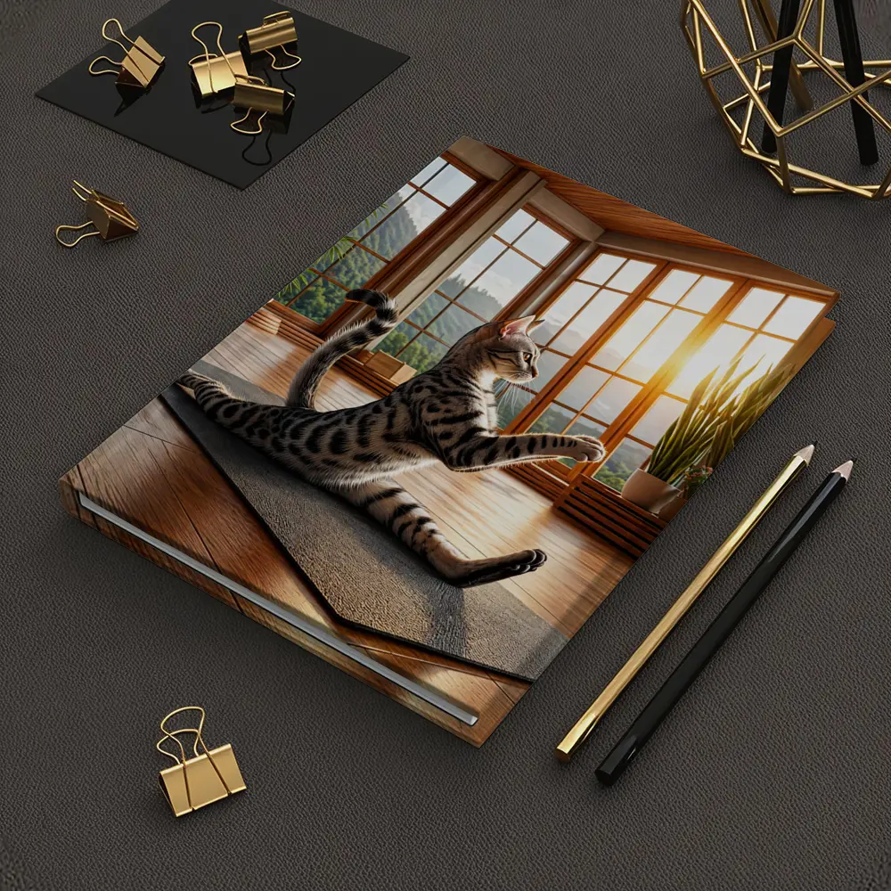Egyptian Mau Cat Doing Yoga Sunny Studio – Notebooks