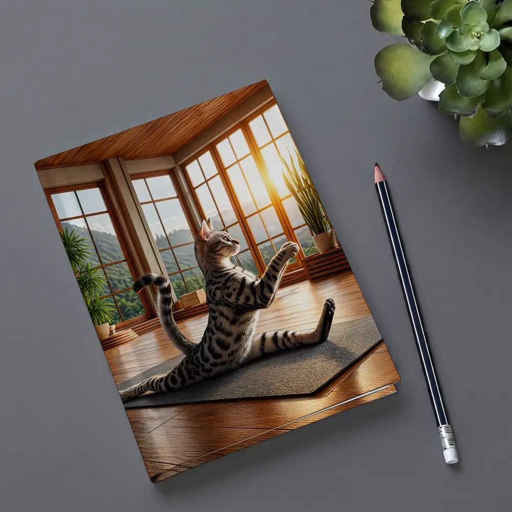 Egyptian Mau Cat Doing Yoga Sunny Studio – Notebooks