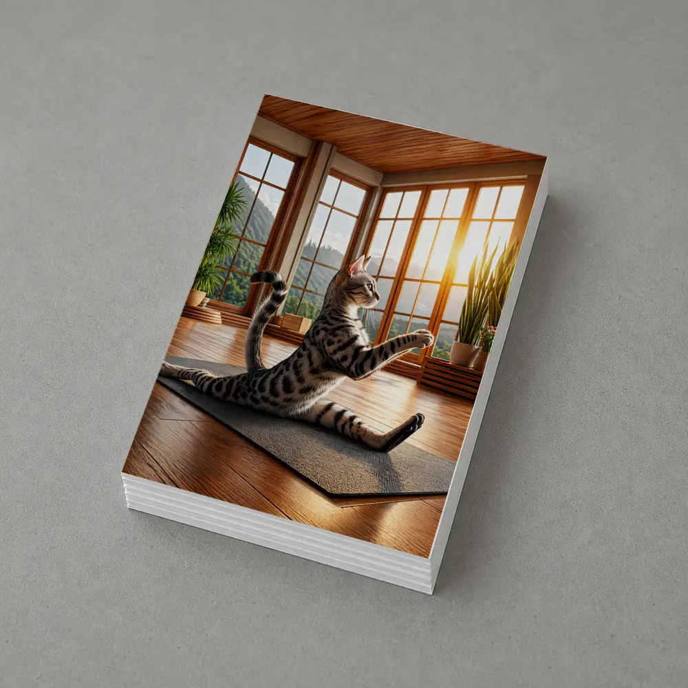 Egyptian Mau Cat Doing Yoga Sunny Studio – Postcards