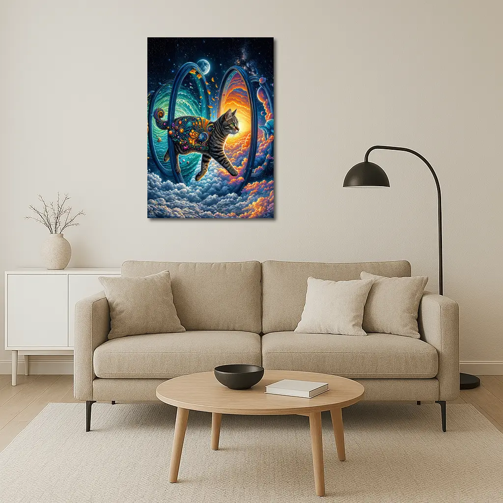 Egyptian Mau Cat Cosmic Space Trippy Art – Wall Art