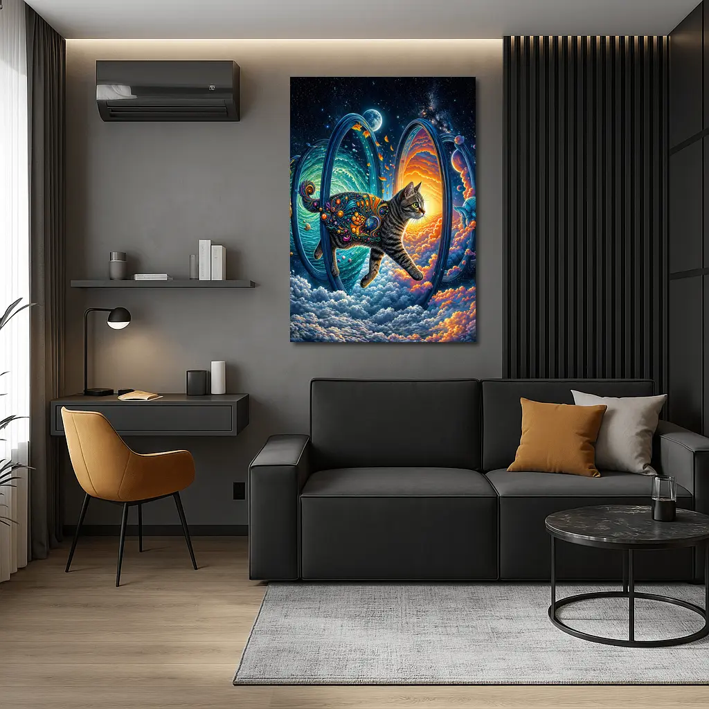 Egyptian Mau Cat Cosmic Space Trippy Art – Wall Art