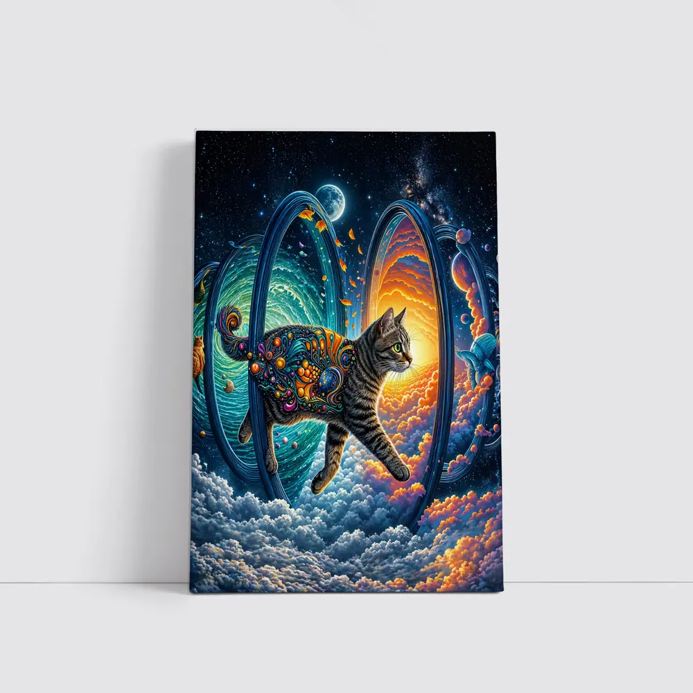 Egyptian Mau Cat Cosmic Space Trippy Art – Wall Art