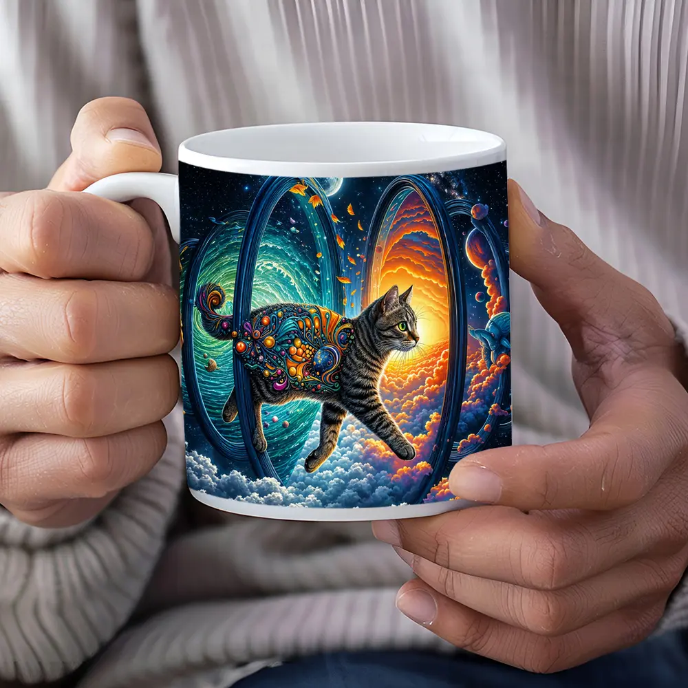 Egyptian Mau Cat Cosmic Space Trippy Art – Mugs