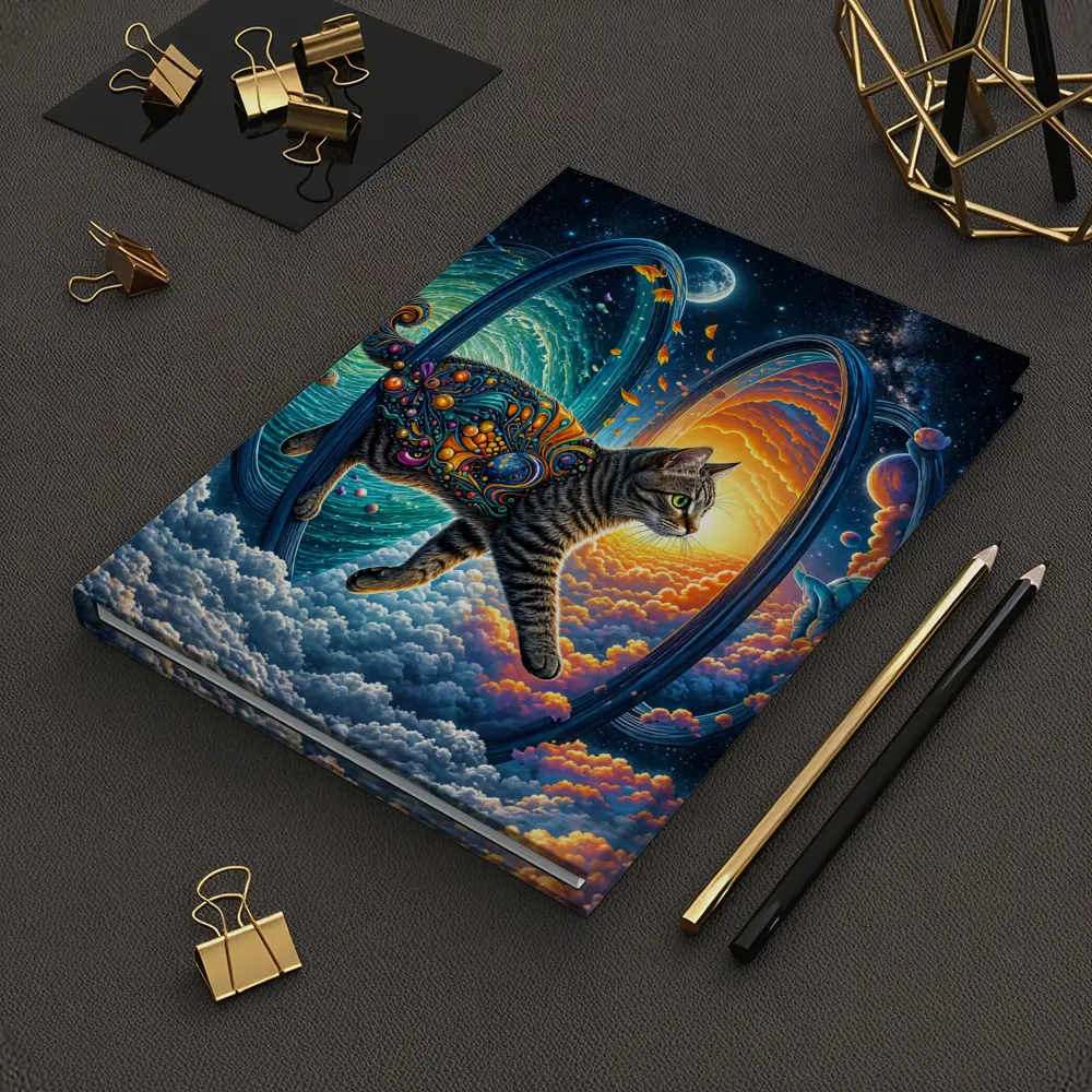 Egyptian Mau Cat Cosmic Space Trippy Art – Notebooks