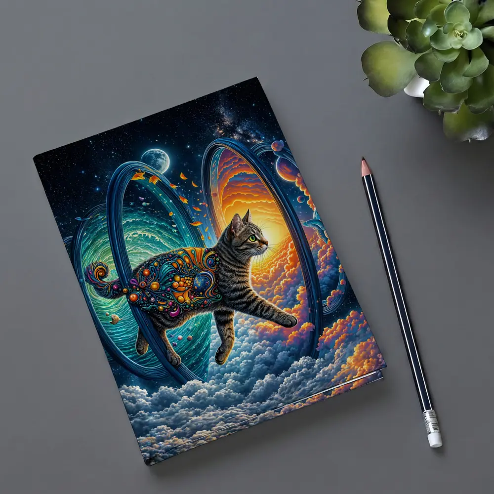 Egyptian Mau Cat Cosmic Space Trippy Art – Notebooks