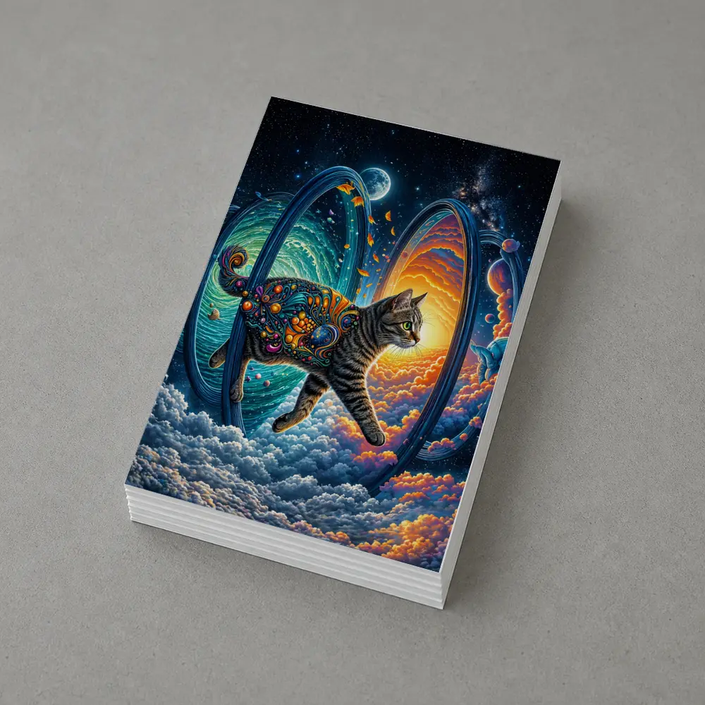 Egyptian Mau Cat Cosmic Space Trippy Art – Postcards