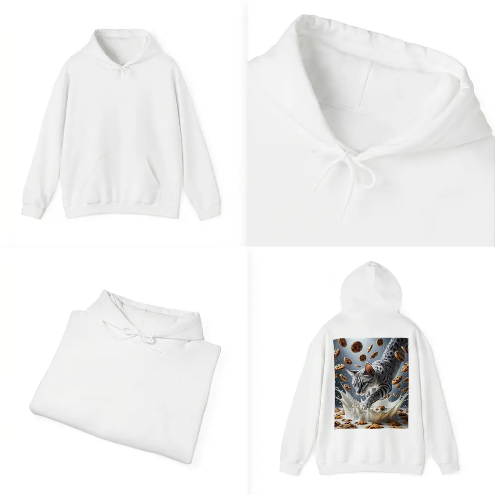 Egyptian Mau Cat Milk Splash Flying Cookies – Hoodies